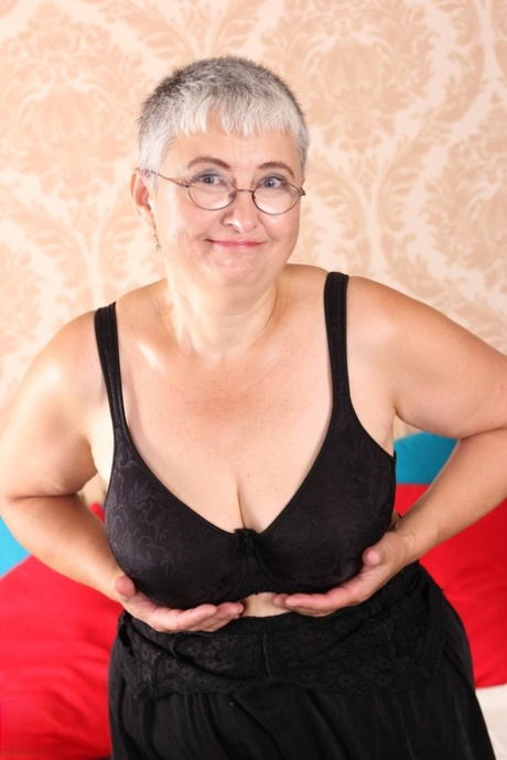 older muscular women flexing